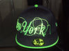 New Era 59FIFTY Black and lime green hat 7 1/8